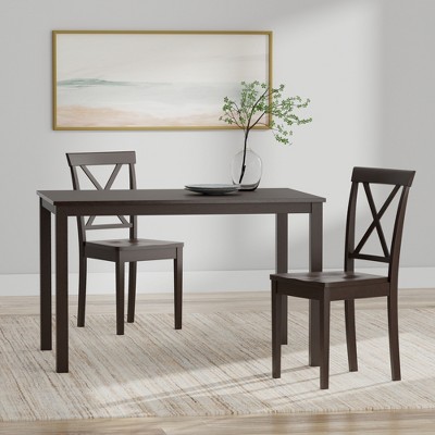 Glenwillow Home 48" Wood Dining Table + X-Back Dining Chairs Dining Set (3-Piece or 5-Piece Set)