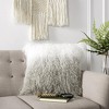 Suri Sheep Skin Pillow - White/Grey - 20"X20" - Safavieh - 2 of 3