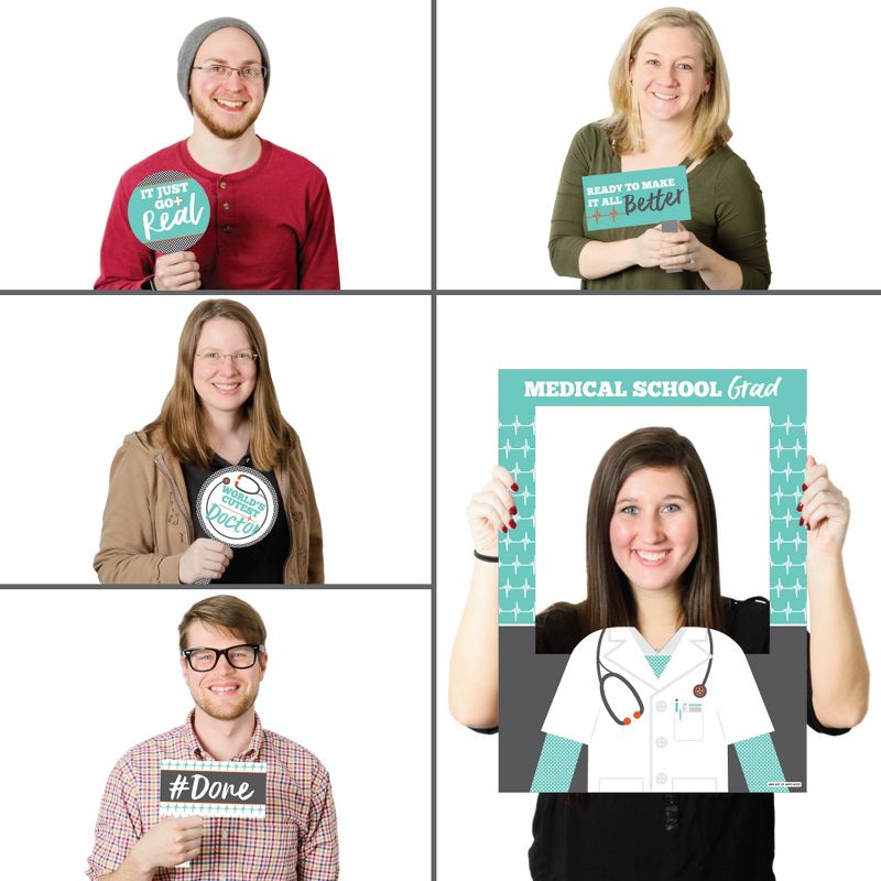 Big Dot of Happiness Medical School Grad - Doctor Graduation Party Selfie Photo Booth Picture Frame and Props - Printed on Sturdy Material, 2 of 8
