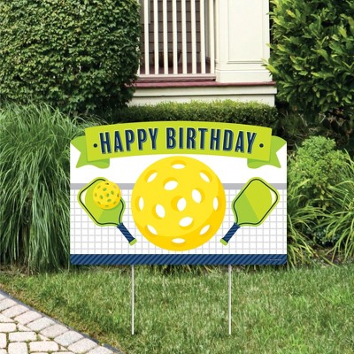Big Dot of Happiness Let’s Rally - Pickleball - Birthday Party Yard Sign Lawn Decorations - Happy Birthday Party Yardy Sign