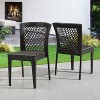 Dexmalle Set of 2 Dining Chairs with UV-Resistant PE Rattan and Steel Frame,Garden/Balcony - 2 of 4