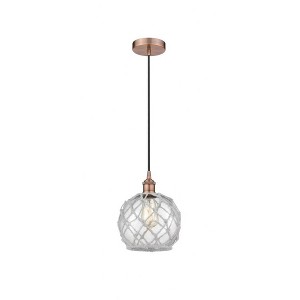 Farmhouse Rope - 1 Light Cord Hung Mini Pendant In Industrial Style-10.75 Inches Tall and 8 Inches Wide - 1 of 1