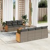 vidaXL 8 Piece Patio Sofa Set with Cushions - Gray Poly Rattan - 2 of 4