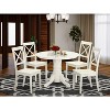 Victorian Dining Set - Round Table & 4 Chairs - Kitchen Dinette Room Set - 2 of 4