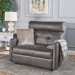 GDFStudio Alma Contemporary Upholstered Tufted Loveseat Recliner - 1 of 4