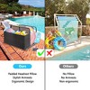 Double Layer Poolside Float Storage - PE Rattan Outdoor Caddy with Rolling Wheels - Sturdy Dark Brown Patio Deck Box for Pool and Beach - 4 of 4