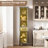 Narrow Storage Cabinet, Tall Bathroom Cabinet with Door and Drawer,Farmhouse Storage Cabinets for Bathrooms,Grey - 3 of 4