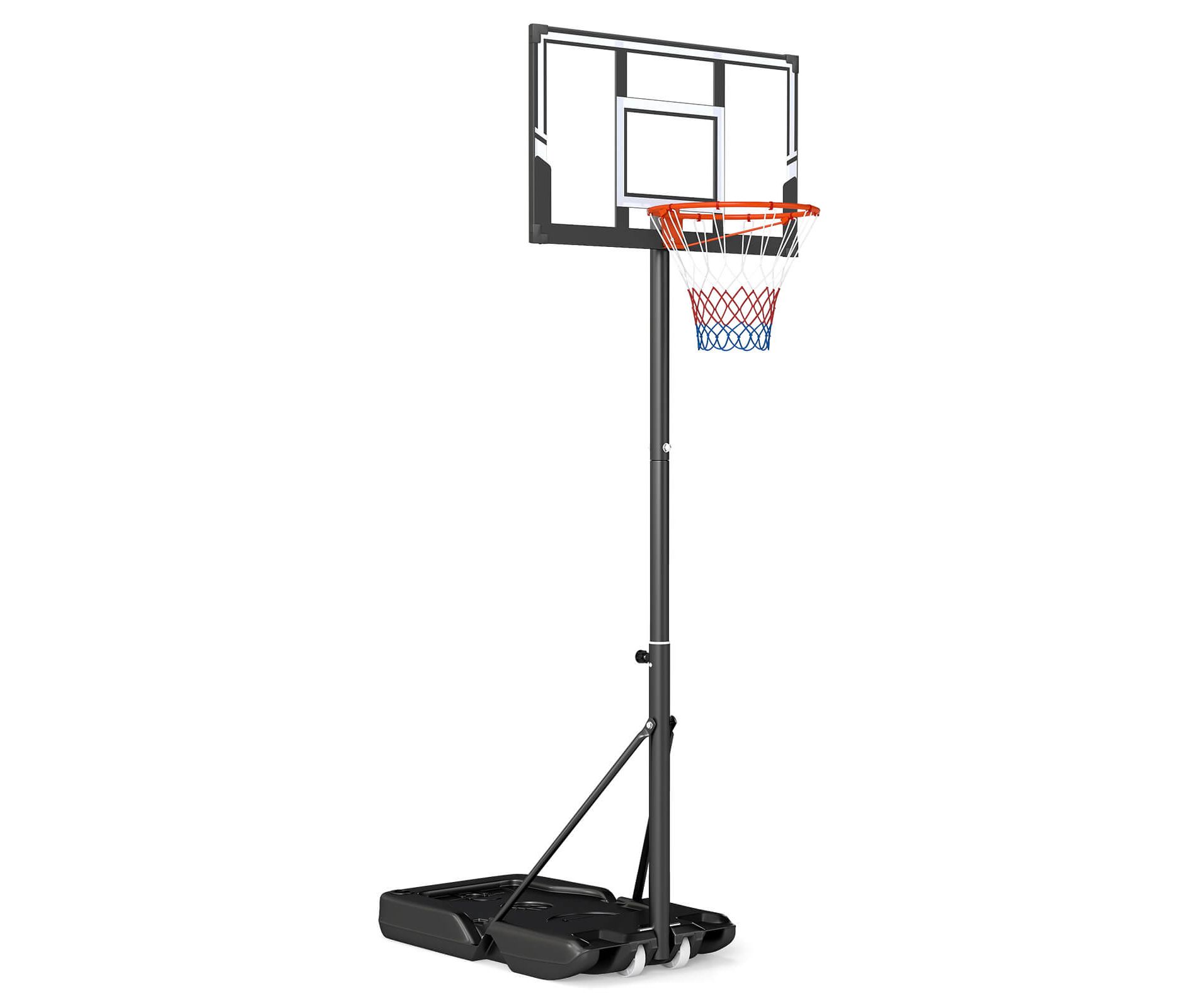 Costway 3.3-10 FT Portable Basketball Hoop Outdoor with Shatterproof Backboard & Wheels