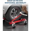 Set of 4 Heavy Duty Mechanical Wheel Dolly Jacks,6000 lbs Capacity, 12'' Vehicle Positioning,Ratcheting Foot Pedal,for Auto Repair,Tire Moving, Red - 2 of 4