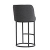 Counter Height Bar Stools Set of 2, Modern Barrel Counter Stools with Backrest, Linen Fabric Upholstered Accent Bar Stools for Kitchen Island - 3 of 4
