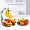 Itopfox Iron 2-Tier Countertop Fruit and Vegetable Basket with Banana Hanger, Black, 64 oz - Stylish Kitchen Storage Solution - 3 of 4