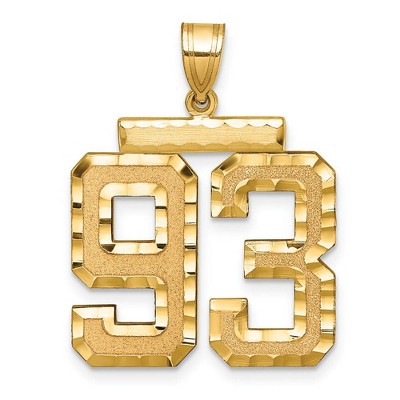 Black Bow Jewelry 14k Yellow Gold, Varsity Collection, Large D/C Pendant Number 93