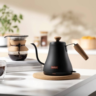 Bodum 27oz Matte Black Stainless Steel Gooseneck Electric Kettle