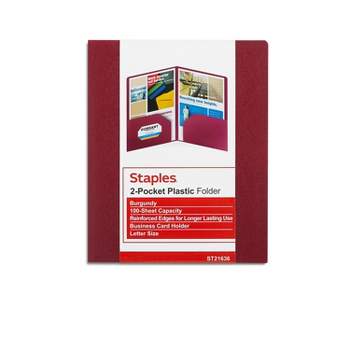 Staples Poly 2-Pocket Folders Burgundy Each (21636-CC/20634) 431490