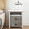 Rattan Nightstand – Boho Accent Table with Rattan Drawers & Metal Legs - 2 of 4