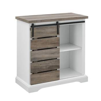 Tertia Modern Transitional Accent Cabinet with Sliding Plank Door - Saracina Home