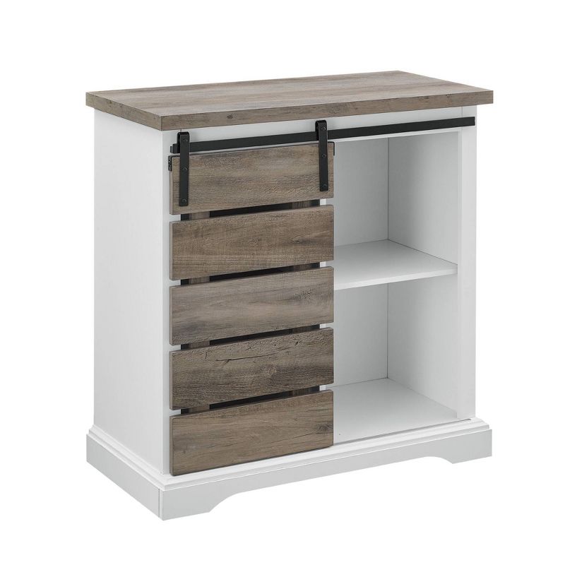Tertia Modern Transitional Accent Cabinet with Sliding Plank Door - Saracina Home, 1 of 13