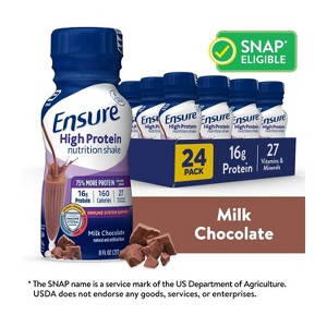 Ensure High Protein Nutrition Shake Milk Chocolate 8 Oz  High-Protein, Nutritional Drink with Vitamins & Minerals for Health Maintenance  Case of 24 - 1 of 4