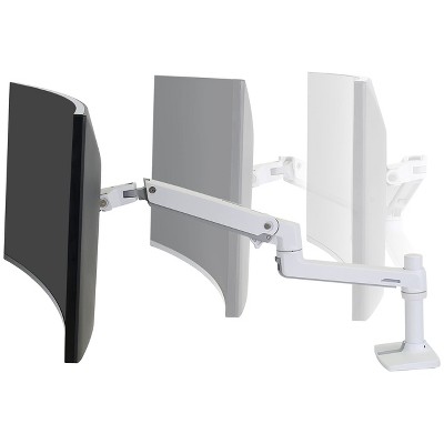 White Full-Motion Desk Mount Monitor Arm for 34" Screens