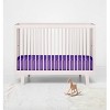 Bacati - Solid Purple 100 percent Cotton Universal Baby US Standard Crib or Toddler Bed Fitted Sheet - 4 of 4