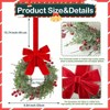 6 Pcs Small Wreaths Real Artificial Cedar Greenery with Berries 9.8 Inch Kitchen Cabinet Xmas Holiday Decoration Front Door - 2 of 4