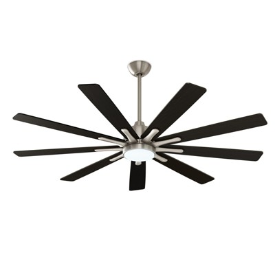Warmiplanet 62"Ceiling Fans with Lights and Remote Control, Reversible Silent DC Motor, 6 Speeds, 3 Color Dimmable LED Light, Timer, Nickel, 9-Blades