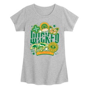 Girls' - Wicked - Wicked Oz Stickers Fitted Short Sleeve Graphic T-Shirt - 1 of 3