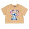 Disney Lilo & Stitch Girls French Terry Cropped Drop Shoulder T-Shirt and Skirt Outfit Set Toddler - 3 of 4