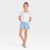 Girls' Hello Kitty Denim Shorts - Light Blue - 4 of 4