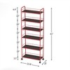 6 Tier Slim Rolling Storage Cart, Metal Mobile Shelving Unit, Lockable Utility Cart with Basket for Kitchen Bathroom Laundry Narrow Places - 4 of 4