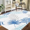 Washable Modern Botanical Area Rug for Living Room, Soft Non Slip Throw Carpet with Leaf Print for Bedroom Home Office - 3 of 4