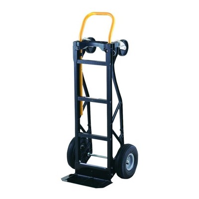 Harper Trucks PGDYK1635PKD 700 Pound Capacity Glass Filled Nylon Frame Convertible Hand Truck Cart and Dolly with 10 Inch Pneumatic Wheels, Black