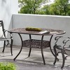 Oval Metal Outdoor Dining Table for 6,Vintage Cast Aluminum Garden Dining Table,Heavy Duty Backyard Patio Table with Umbrella Hole-Coolbibila - 2 of 4