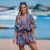 Women's Multicolored Leopard Print Lace Up Romper - Cupshe - 4 of 4