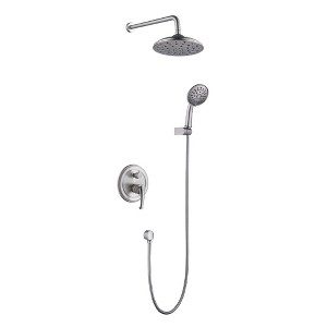 CASAINC 3-Spray Patterns 8.3 in. Wall Mount Dual Shower Heads in Spot Resist - 1 of 4
