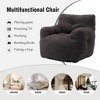 QingMoon Bean Bag Chairs, Teddy Fabric Lazy Sofa, Single Leisure Couch with Ergonomic Backrest and Arms for Living Room,Bedroom - 3 of 4