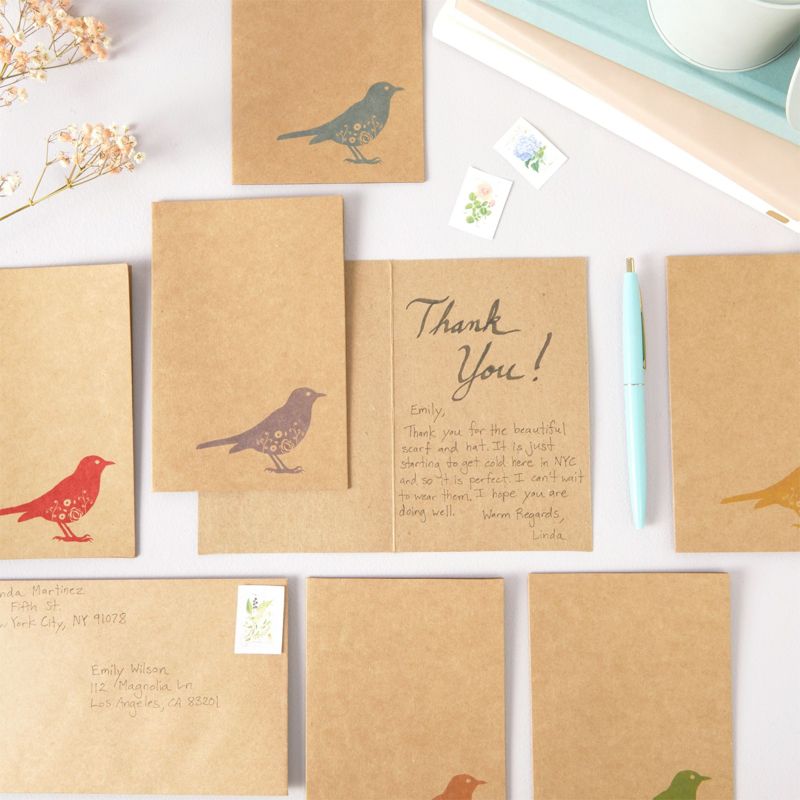 Best Paper Greetings 36 Pack Bird Note Cards with Envelopes, Blank All Occasion Thank You Cards, Rustic-Style, Kraft Paper, 4 x 6 In, 2 of 9