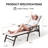 Crestlive Products Outdoor Recliner All Weather Aluminum Adjustable Chaise Lounge Chair with Arms - 3 of 4