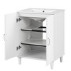 24" Bathroom Cabinet Vanity With Sink Solid Wood Frame Storage Cabinet With 2 Close Doors Adjustable Shelf Bathroom Furniture - 3 of 4