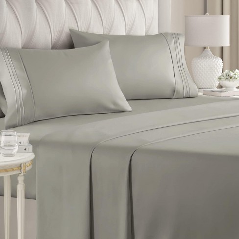 Cgk Linens 4 Piece Microfiber Sheet Set In Light Grey, Size Queen : Target