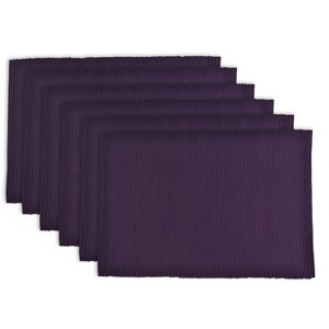 Set of 6 Wine Ribbed Placemat Purple - Design Imports