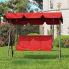 3 Seater Outdoor Swing Chair With Adjustable Canopy, Convertible Hanging Swings Glider Lounge Chairs, Patio Swing Chair for Porch - 2 of 4
