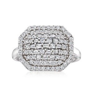 Ross-Simons 1.00 ct. t.w. Diamond Octagon Ring in Sterling Silver - 1 of 4