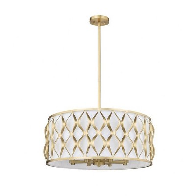 Modern Gold Drum 8-Light Indoor/Outdoor Pendant
