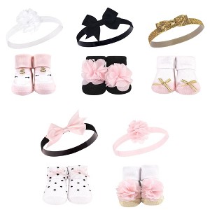 Hudson Baby Girl Headband and Socks Giftset, Gold Unicorn, One Size - 1 of 4