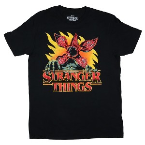 Seven Times Six Stranger Things T-Shirt Men's Demogorgon Logo Design Short Sleeve Tee Black - 1 of 3