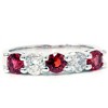 Pompeii3 1 1/2ct Ruby & Diamond Wedding Ring 14K White Gold Five Stone - 2 of 4
