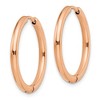 Chisel Stainless Steel Polished Rose IP-plated 2.5mm Hinged Hoop Earrings - 2 of 3