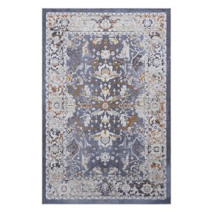 ChicFurnit Rug PAYAS Collection Easy Clean Durable Non Shedding Kid and Pet Friendly for Busy Spaces, Blue, 90"*6.5"*6.5" - 1 of 4