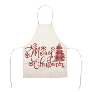 Unique Bargains Christmas Aprons Linen Black Red Brown Beige White 21.65"x26.77" 1 Pcs - 1 of 4